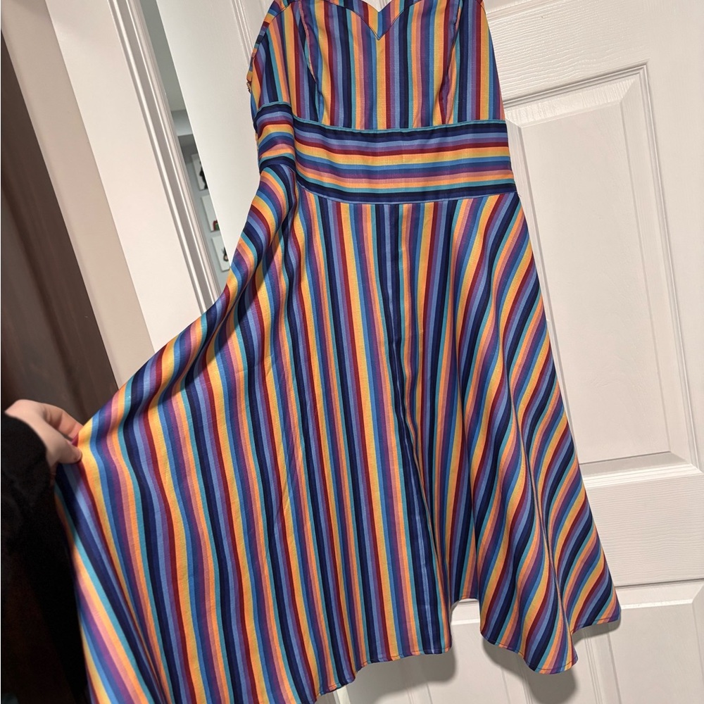 Voodoo Vixen Multicolor Striped Dress - Picture 2 of 10